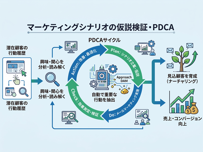 「マーケティングシナリオ」の仮説検証、PDCA